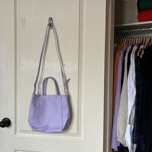 BNWOT Zara 100% cow leather tote bag in the colour lavender